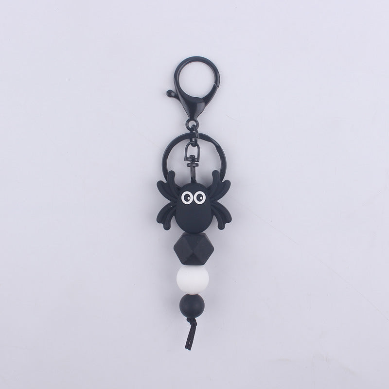 Wholesale Halloween BOO Bat Silicone Handmade Beaded Keychain